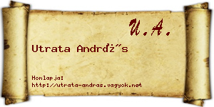 Utrata András névjegykártya